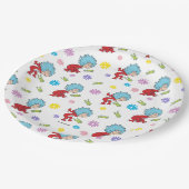 Das eine ist das zwei hoppy Frog Dinge Muster Pappteller (Schrägansicht)