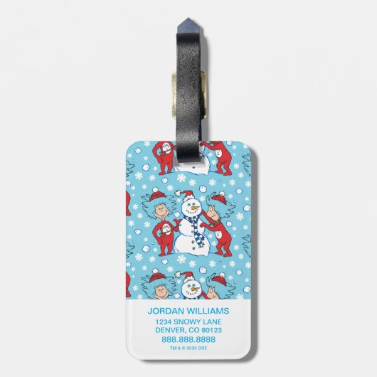 Das eine ist das zwei Schneemanagementmuster Gepäckanhänger (Rückseite vertikal)