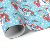 Das eine ist das zwei Schneemanagementmuster Geschenkpapier (Rolleneckpunkt)