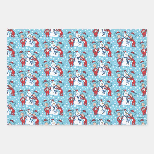 Das eine ist das zwei Schneemanagementmuster Geschenkpapier Set (Vorderseite 3)