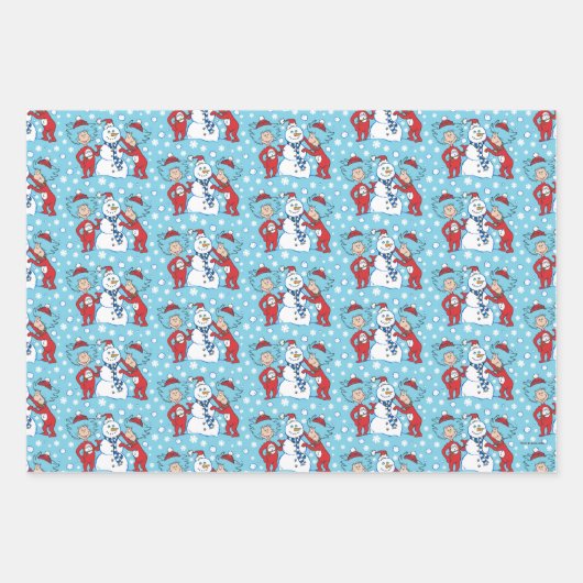 Das eine ist das zwei Schneemanagementmuster Geschenkpapier Set (Vorderseite)