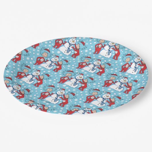 Das eine ist das zwei Schneemanagementmuster Pappteller (Schrägansicht)