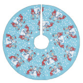 Das eine ist das zwei Schneemanagementmuster Polyester Weihnachtsbaumdecke (Vorderseite)