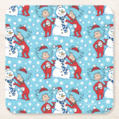 Das eine ist das zwei Schneemanagementmuster Rechteckiger Pappuntersetzer (Vorderseite)