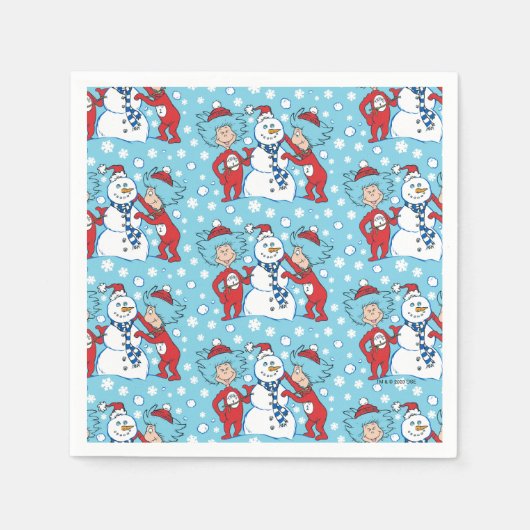 Das eine ist das zwei Schneemanagementmuster Serviette (Vorderseite)