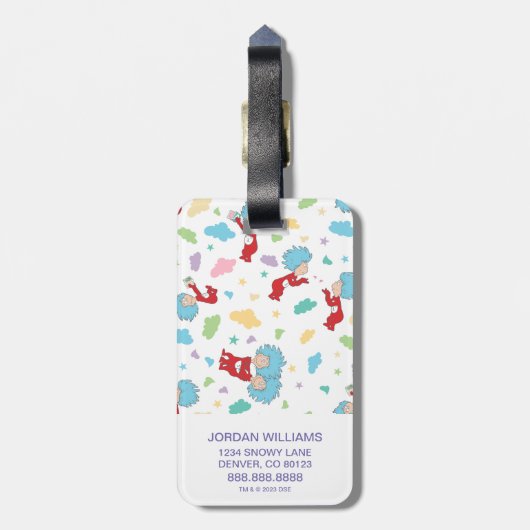 Das eine ist das zwei süße Dingmuster Gepäckanhänger (Rückseite vertikal)