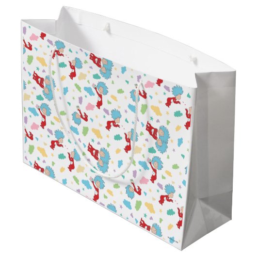Das eine ist das zwei süße Dingmuster Große Geschenktüte (Rückseite Schrägansicht)