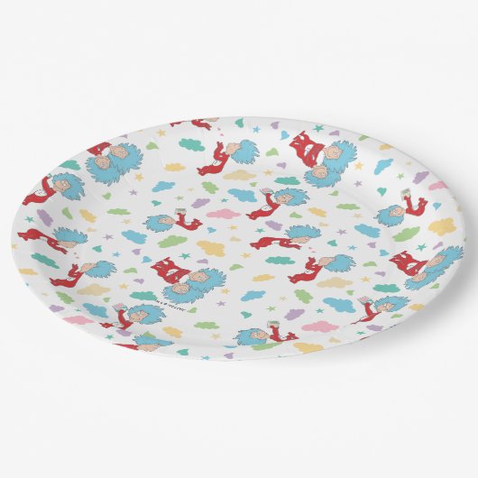 Das eine ist das zwei süße Dingmuster Pappteller (Schrägansicht)