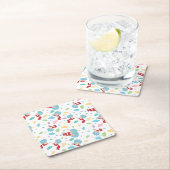 Das eine ist das zwei süße Dingmuster Rechteckiger Pappuntersetzer (Vor Ort)