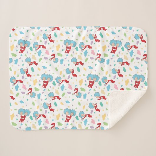 Das eine ist das zwei süße Dingmuster Sherpadecke (Vorderseite (Horizontal))