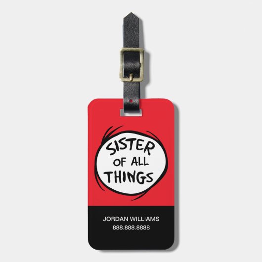 Das eine ist das Zweite - die Schwester aller Ding Gepäckanhänger (Vorderseite vertikal)