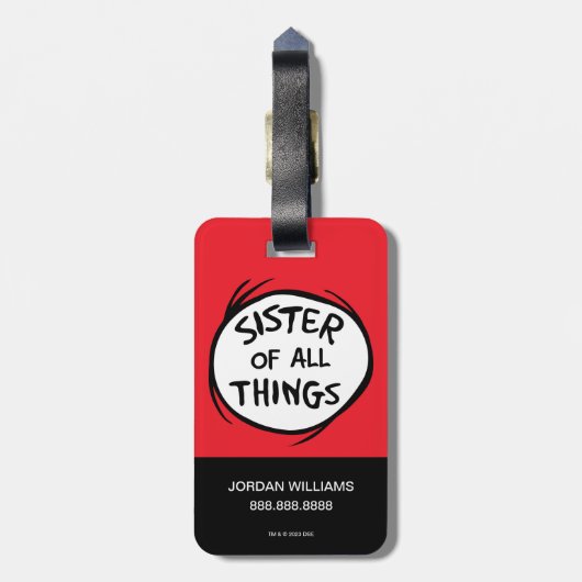 Das eine ist das Zweite - die Schwester aller Ding Gepäckanhänger (Rückseite vertikal)