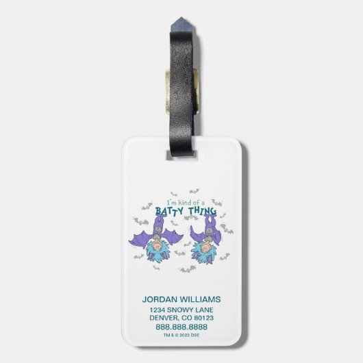 Das eine ist eine Art Batty-Sache Gepäckanhänger (Rückseite vertikal)