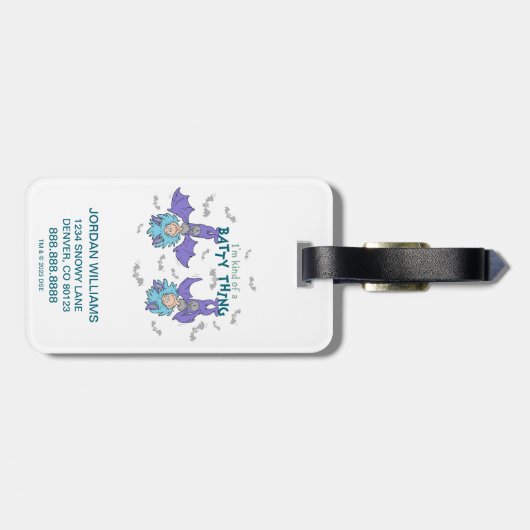 Das eine ist eine Art Batty-Sache Gepäckanhänger (Rückseite horizontal)