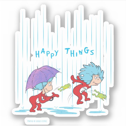 Das eine ist zwei glückliche Dinge Aufkleber (Vorderseite)