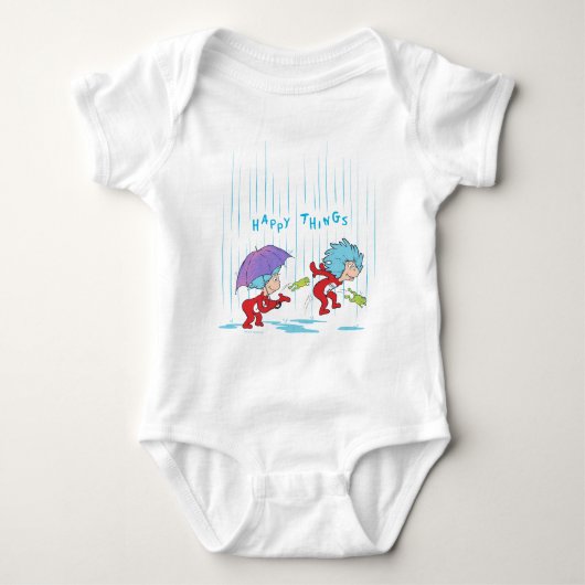 Das eine ist zwei glückliche Dinge Baby Strampler (Vorderseite)