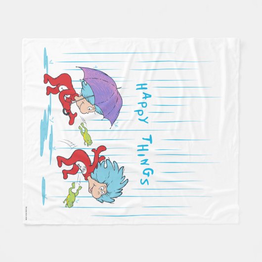 Das eine ist zwei glückliche Dinge Fleecedecke (Vorderseite (Horizontal))