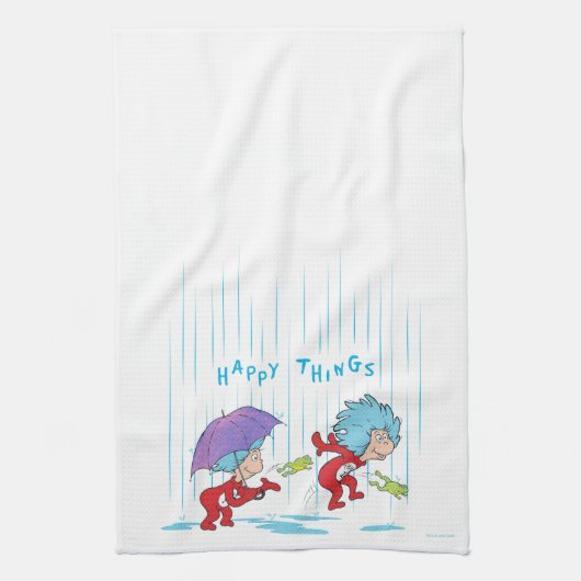 Das eine ist zwei glückliche Dinge Geschirrtuch (Vertikal)