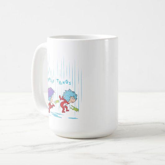 Das eine ist zwei glückliche Dinge Kaffeetasse (Vorderseite Links)