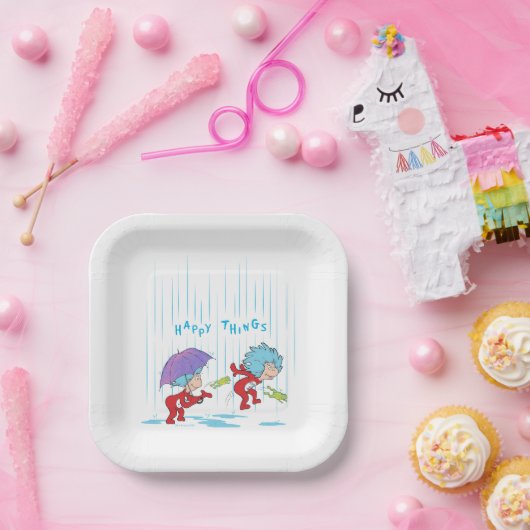 Das eine ist zwei glückliche Dinge Pappteller (Party)