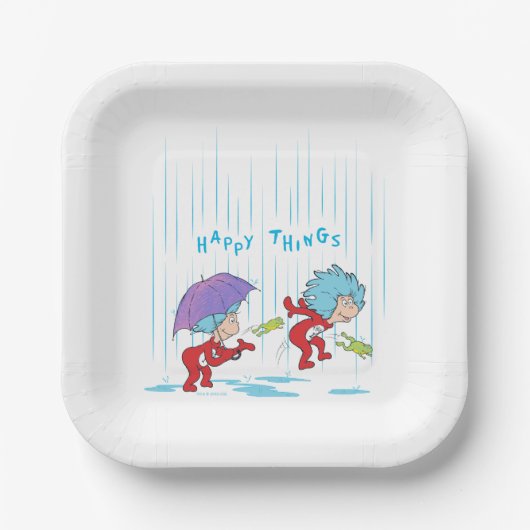 Das eine ist zwei glückliche Dinge Pappteller (Vorderseite)