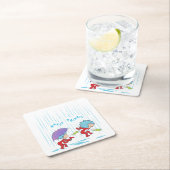 Das eine ist zwei glückliche Dinge Rechteckiger Pappuntersetzer (Vor Ort)