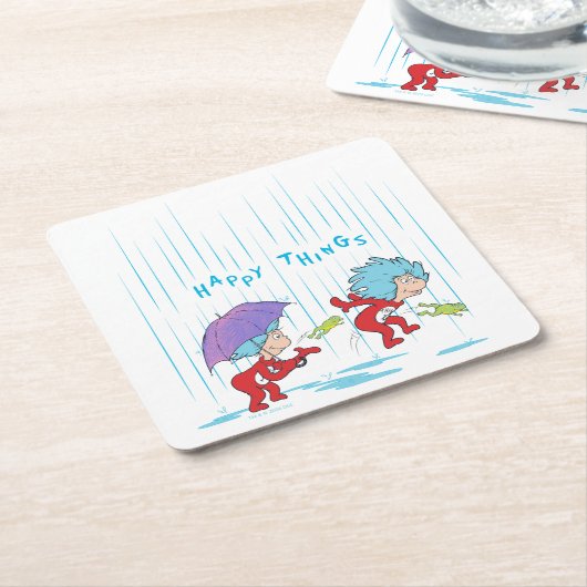 Das eine ist zwei glückliche Dinge Rechteckiger Pappuntersetzer (angewinkelt)