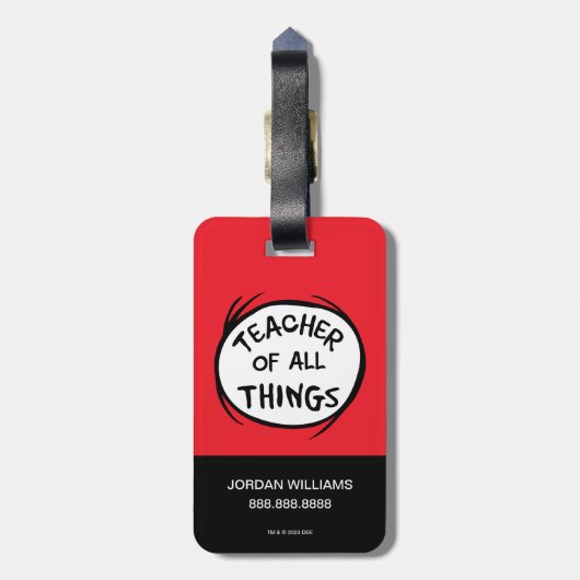 Das Eine - Lehrer aller Dinge Gepäckanhänger (Rückseite vertikal)