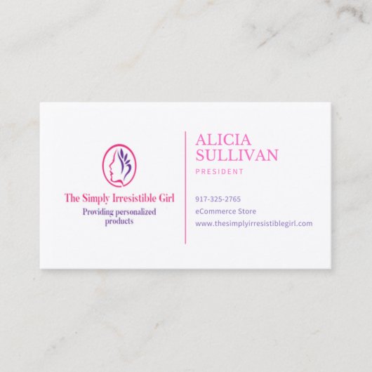 Das einfach unwiderstehliche Mädchen  Visitenkarte (Vorderseite)