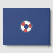 Das einfache Blau und Weiß Beach House Gästebuch (Rückseite)