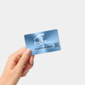 Das einfache, blaue minimalistische, moderne Unter Ausweis (Handheld)