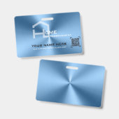 Das einfache, blaue minimalistische, moderne Unter Ausweis (Front & Back)