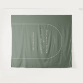 Das einfache Boho Arch Sage Green Wedding Foto im  Wandteppich (Vorderseite (Horizontal))