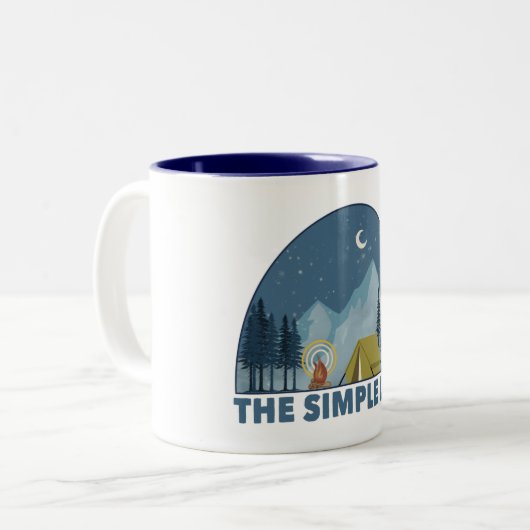 Das einfache Camping Zweifarbige Tasse (Vorderseite Links)