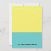 Das einfache, gelbe Schwimmbad Blue Birthday Party Einladung (Rückseite)