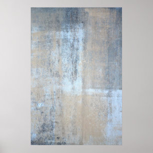 "Das einfache" graue und beige abstrakte Kunst ist Poster