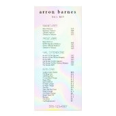 Das einfache Menü "Iridescent Salon Price List Ser (Vorne)