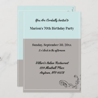 Das einfache Mini Blue Gray zum Geburtstag Einladung