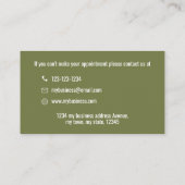 Das einfache Minimalistische Logo für Grüne Untern Terminkarte (Rückseite)