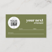 Das einfache Minimalistische Logo für Grüne Untern Terminkarte (Vorderseite)