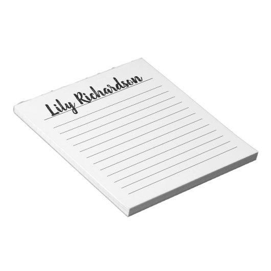 Das einfache, minimalistische Notizblock in Schwar (angewinkelt)