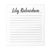 Das einfache, minimalistische Notizblock in Schwar (Vorderseite)