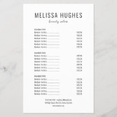 Das einfache, moderne Menü in Schwarz und Weiß (Vorne)