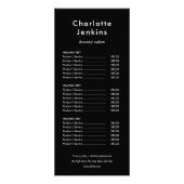 Das einfache, moderne Menü in Schwarz und Weiß (Vorne)