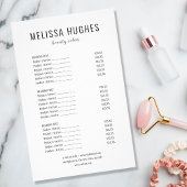 Das einfache, moderne Menü in Schwarz und Weiß