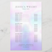 Das einfache, moderne Salon Service Menü (Vorne)