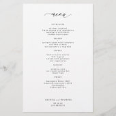 Das einfache Schwarz-Weiß-Hochzeitsmenü Flyer (Vorne)