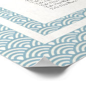 Das einfache Seebad Blau und Weiß Seigaiha Seekart Poster (Ecke)