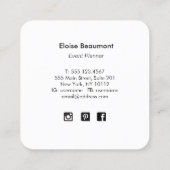 Das einfache türkisfarbene Butterfly-Logo Quadratische Visitenkarte (Rückseite)