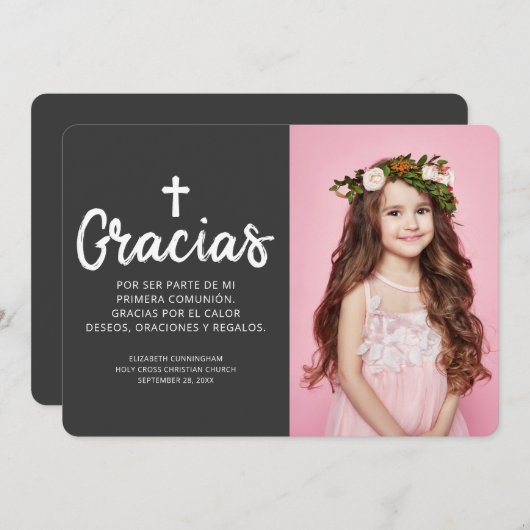 Das einfache und moderne Foto Cross Communitys Gra Dankeskarte (Vorne/Hinten)